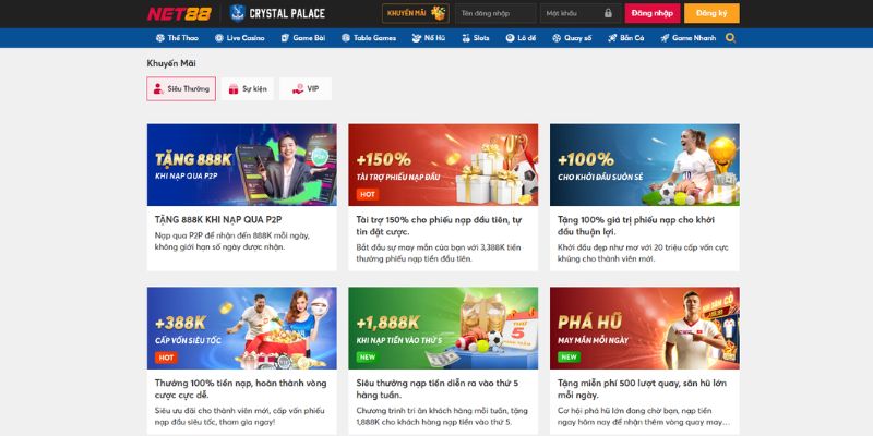 Ngập tràn khuyến mãi hấp dẫn tại nhà cái uy tín